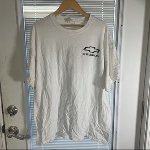 Vintage Chevrolet T Shirt XL White Chevy Logo Car Cotton Short Sleeve